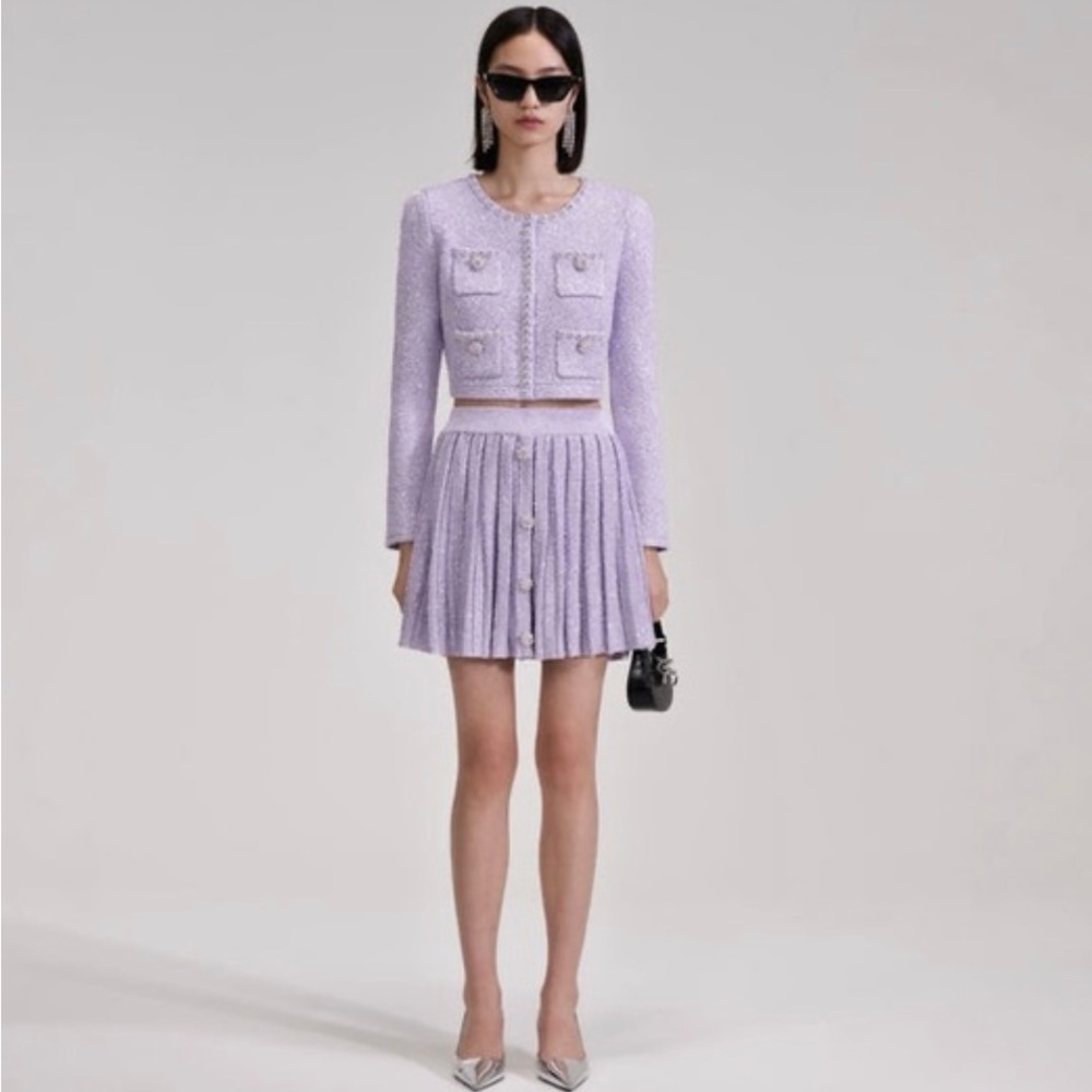 Self Portrait Lilac skirt set.